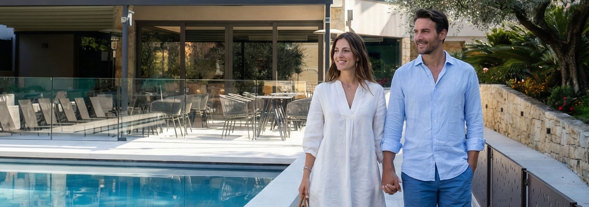 Piscina e giardino dell’Hotel Al Caminetto a Torri del Benaco